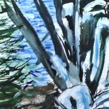 Painting titled "Agave des neiges du…" by Jean-Pierre Missistrano, Original Artwork, Watercolor