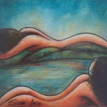 Peinture intitulée "EARTH 1" par Suddha Sama, Œuvre d'art originale, Aquarelle