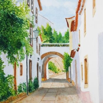 Pintura intitulada "Recanto de Marvão-A…" por Inês Dourado, Obras de arte originais, Aquarela
