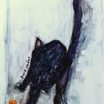 Peinture intitulée "DarkVador." par Maryline Mercier, Œuvre d'art originale, Encre