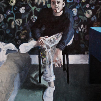 Painting titled "auto portrait dans…" by Camille Colobert, Original Artwork