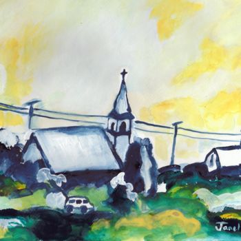 Painting titled "View From Amtrak Tr…" by Janel Bragg, Original Artwork, Watercolor