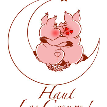 Dessin intitulée "Haut Les Coeurs - N…" par Pascal Chanier, Œuvre d'art originale
