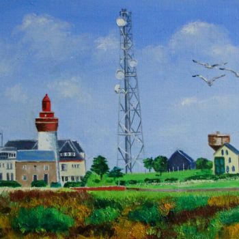 Schilderij getiteld "AULT-ONIVAL "le pha…" door Alain Dervillez, Origineel Kunstwerk, Olie