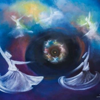 제목이 "Whirling Dervishes…"인 미술작품 Shafique Farooqi로, 원작, 기름