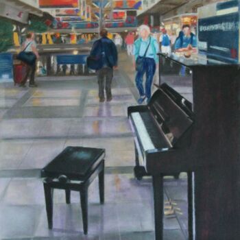 Peinture intitulée "Piano libre dans la…" par Catherine Costet (Lccat), Œuvre d'art originale, Pastel
