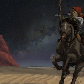 Grafika cyfrowa / sztuka generowana cyfrowo zatytułowany „Anaaji the Skycutter” autorstwa Brittney Taylor-Mcmurphy, Oryginal…