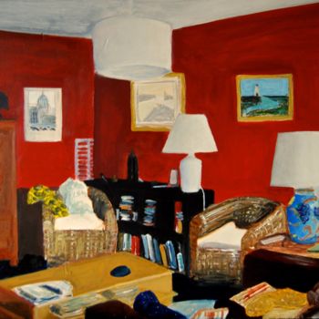 Painting titled "Le salon de Mounette" by Camille Colobert, Original Artwork, Acrylic