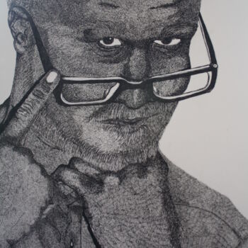 Painting titled "Denker" by Elke Matthaeus, Original Artwork, Ink