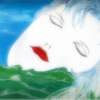 「Noyade」というタイトルの絵画 Laurent Boronによって, オリジナルのアートワーク, グワッシュ水彩画