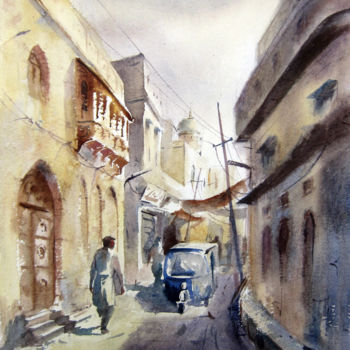 Painting titled "Old Lahore watercol…" by M Kazmi, Original Artwork, Watercolor