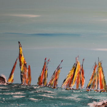 Peinture intitulée "Régate et bord de m…" par Didier Duclos, Œuvre d'art originale, Acrylique