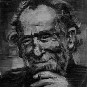 Painting titled "Charlie 4 Charles B…" by Nathalia Chipilova, Original Artwork, Oil