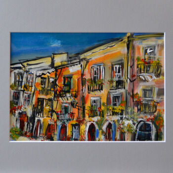 Peinture intitulée "Via della Golden Age" par Muriel Cayet, Œuvre d'art originale, Acrylique