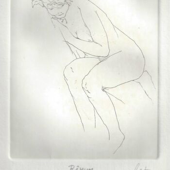 印花与版画 标题为“Rêveuse” 由André Colpin, 原创艺术品, 蚀刻