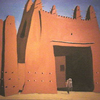 Painting titled "Porte du Sahara" by Guido Mannini, Original Artwork, Oil