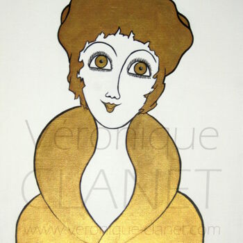 Painting titled "Violaine" by Véronique Clanet, Original Artwork, Acrylic Mounted on Wood Stretcher frame