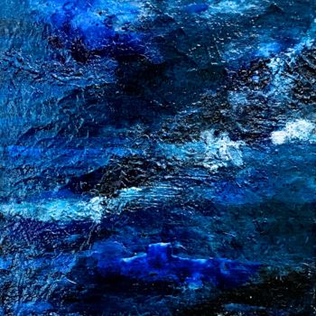 Painting titled "Les trous bleus" by Marie Claude Lambert, Original Artwork, Acrylic