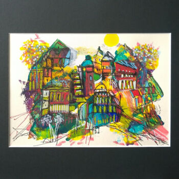 Peinture intitulée "A la croisée" par Muriel Cayet, Œuvre d'art originale, Acrylique