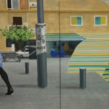 Malerei mit dem Titel "Shopping in Jerusal…" von Sebastian Olivier Burckhardt, Original-Kunstwerk, Acryl