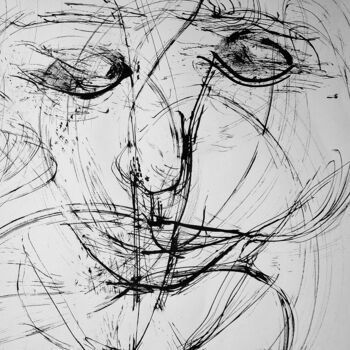 Peinture intitulée "Un Baiser" par Francisco Mendes, Œuvre d'art originale, Encre