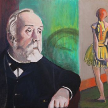 Painting titled "N° 930.Edgar Degas" by R. Cavalié, Original Artwork, Other Mounted on Wood Stretcher frame