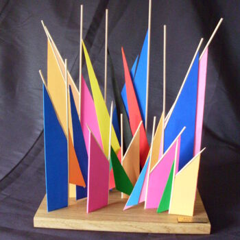 Sculpture titled "3-voile-oceane.jpg" by Nyls  Eliot, Original Artwork, Wood