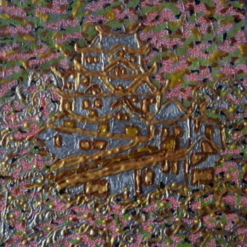 Painting titled "La maison de la Dam…" by Chrystelle Ragot, Original Artwork, Acrylic Mounted on Wood Stretcher frame