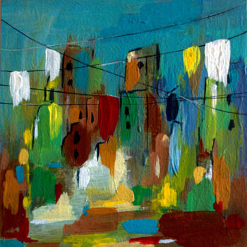 Peinture intitulée "Facades colorées" par Kam Bendi, Œuvre d'art originale, Acrylique