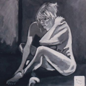 Peinture intitulée "N° 727  Noir 4. Cat…" par R. Cavalié, Œuvre d'art originale, Huile