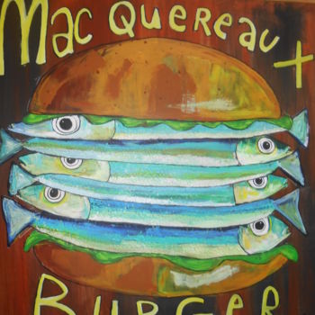 Pintura intitulada "Mac quereaux burger" por Benis, Obras de arte originais, Acrílico