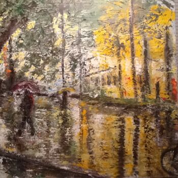 Peinture intitulée "La bicyclette" par Anne Vignau, Œuvre d'art originale, Acrylique