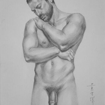 original watercolour painting male nude man#162404