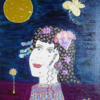 Painting titled "Mélodieuse Mélodie" by Chrystelle Ragot, Original Artwork, Other Mounted on Wood Stretcher frame
