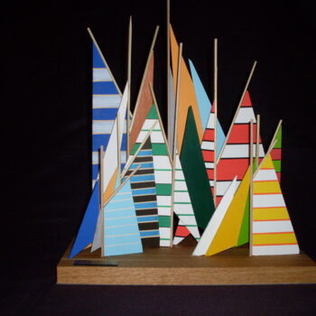 Sculpture intitulée "9-voile-oceane.jpg" par Nyls  Eliot, Œuvre d'art originale, Bois