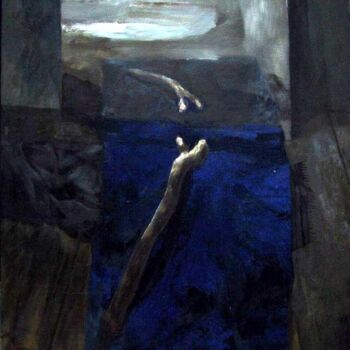 Peinture intitulée "Baton bleu" par Mathieu Weemaels, Œuvre d'art originale