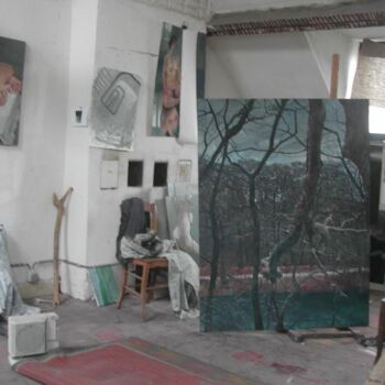 Peinture intitulée "paysage dans mon at…" par Mathieu Weemaels, Œuvre d'art originale
