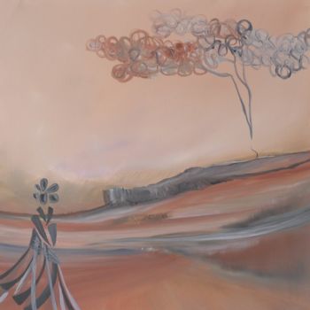 Painting titled "La légèreté de l'âm…" by Sandrine Damour, Original Artwork, Oil