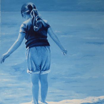 Painting titled "AVANT L ORAGE" by Stephanie Ledroit, Original Artwork, Acrylic Mounted on Wood Stretcher frame