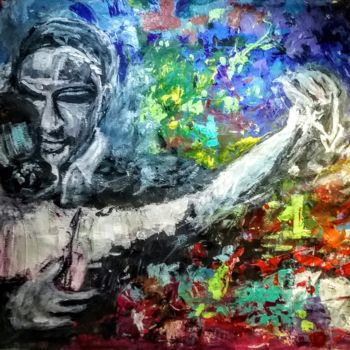 Peinture intitulée "tango-a-la-campagne" par Frederic Janssens (Fredj), Œuvre d'art originale, Acrylique
