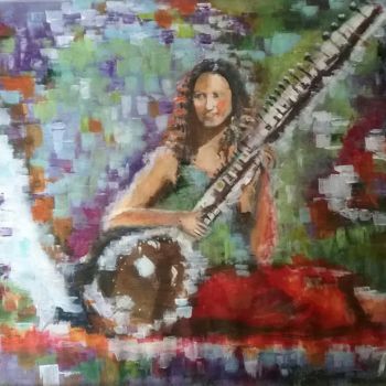 Peinture intitulée "Inde musicale" par Frederic Janssens (Fredj), Œuvre d'art originale, Acrylique