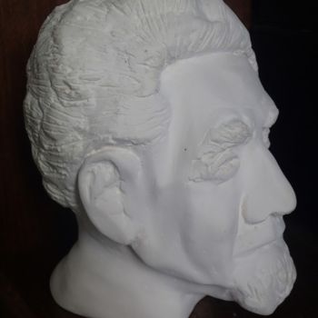 Sculpture intitulée "Père Igor- plâtre" par Danièle Vuillemin-Coq, Œuvre d'art originale, Plâtre