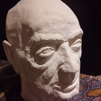 Sculpture intitulée "dominique- plâtre" par Danièle Vuillemin-Coq, Œuvre d'art originale, Plâtre