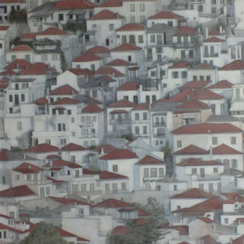 Painting titled "mixed-tehnique-marb…" by Vanja Marojevic, Original Artwork