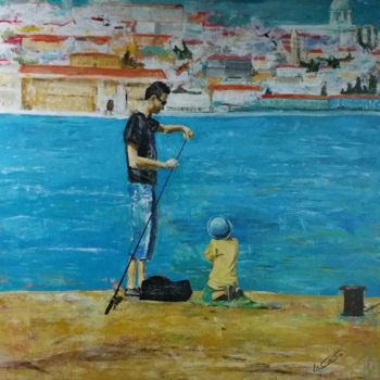 Painting titled "Learning" by Lacasa, Original Artwork, Acrylic