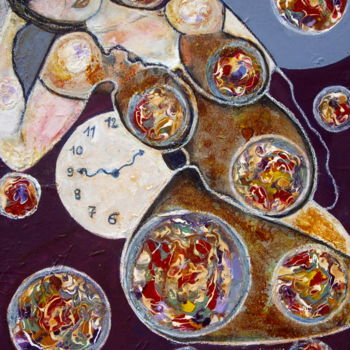 Painting titled "Le temps des rondeu…" by Sylvie Oliveri, Original Artwork, Acrylic Mounted on Wood Stretcher frame