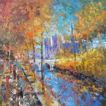 Painting titled "Paris Foliage" by Artbylena, Original Artwork, Acrylic
