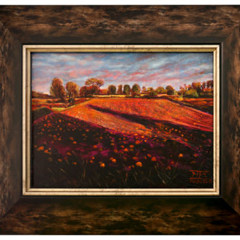"Pumpkin Field in Ga…" başlıklı Tablo Krzysztof Kargol tarafından, Orijinal sanat, Petrol