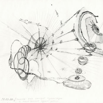 Drawing titled "Sounds and tones.14…" by Dea Lieotto, Original Artwork, Ballpoint pen