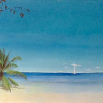 Malerei mit dem Titel "Tratto di costa del…" von Sergio Repossini, Original-Kunstwerk, Acryl
